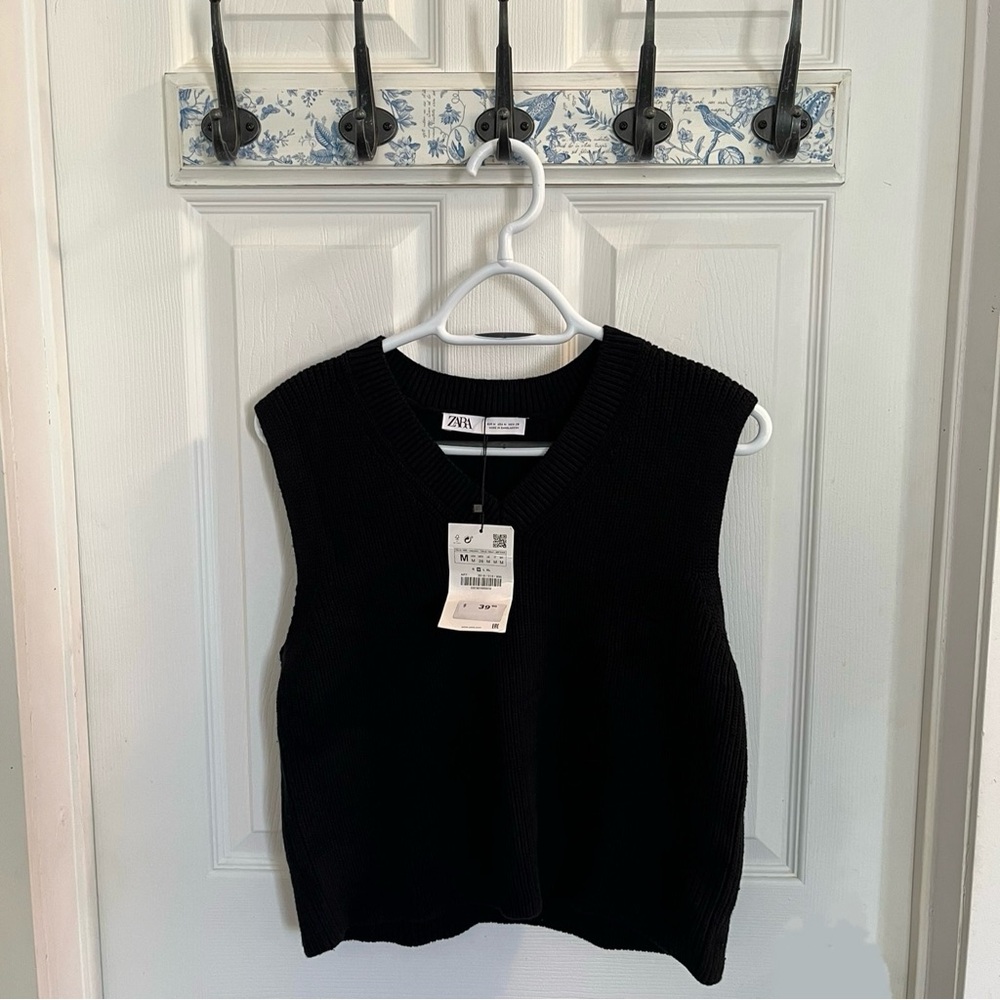 Zara Black Knitted Vest - New with Tags!